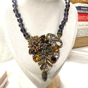 Demoiselle Flower Crystal and Bead Necklace